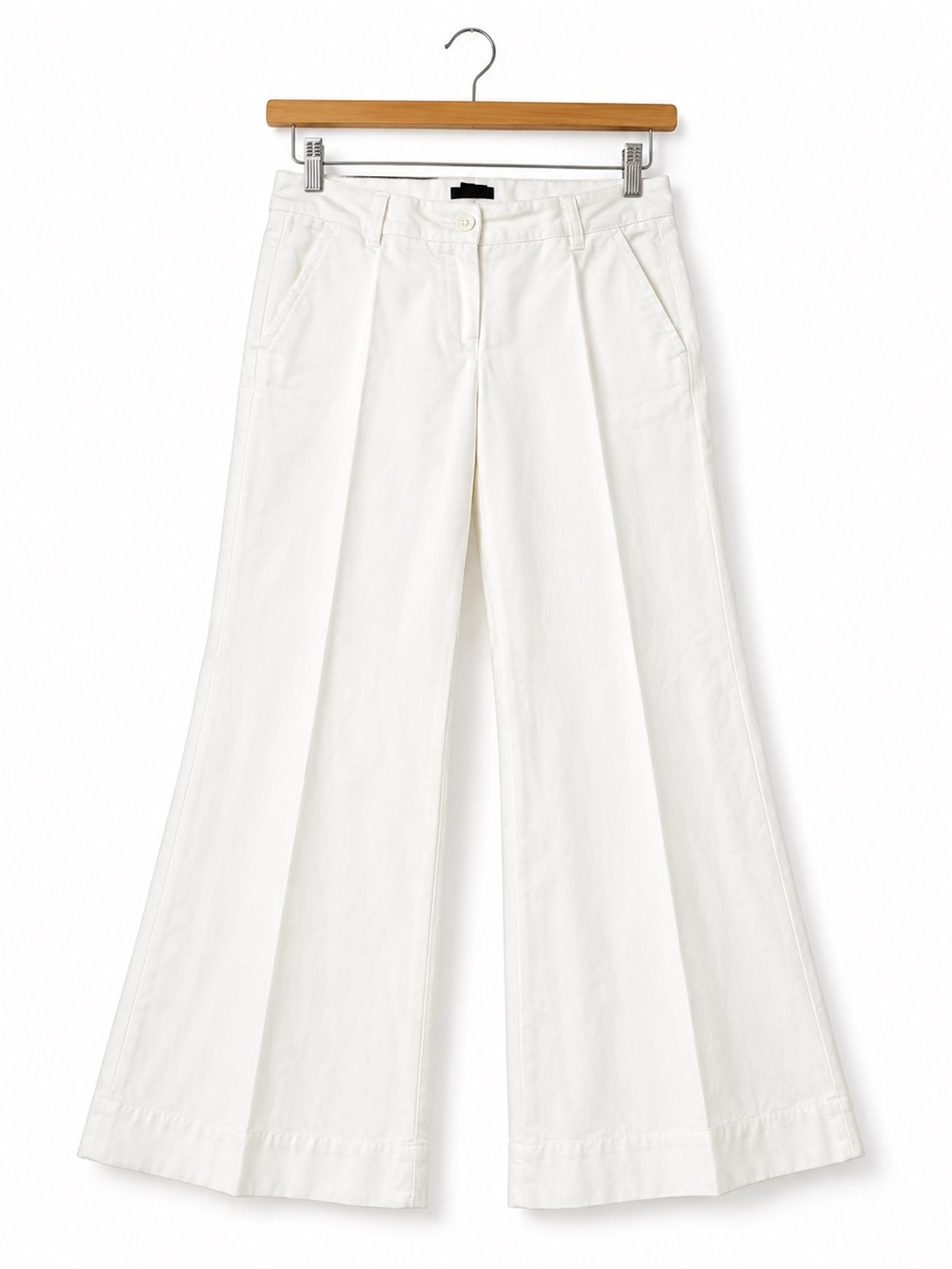 Talbots Heritage White Wide Leg Linen Blend Trousers Women’s Size 4